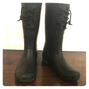 Sperry rubber boots, matte black